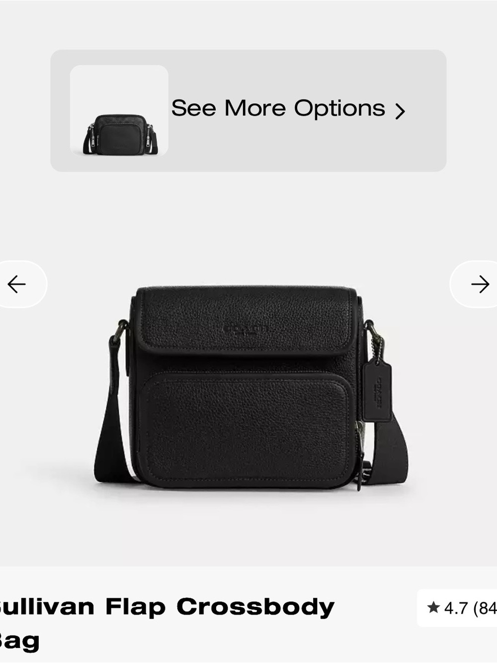 Coach Black Sullivan Flap Crossbody